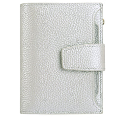 Caramel leather wallet showcased with a gift box