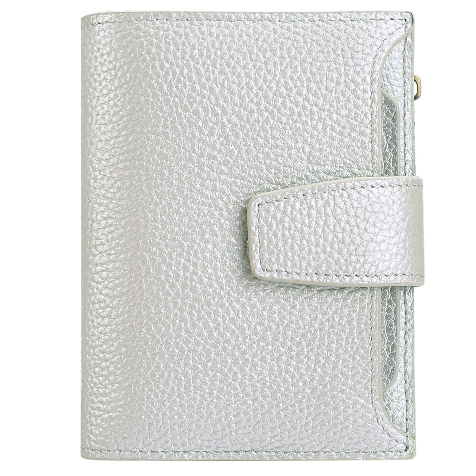 Caramel leather wallet showcased with a gift box