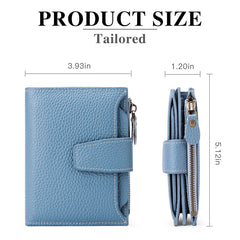 Compact multi-functional leather wallet with RFID protection