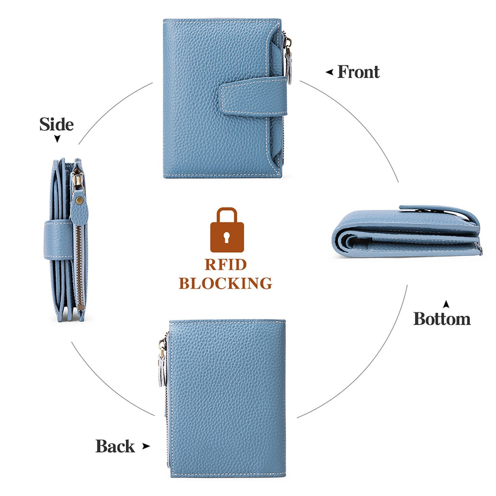 Stylish genuine leather wallet in light green