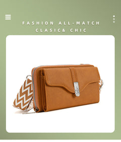 Side view of stylish PU purse in black