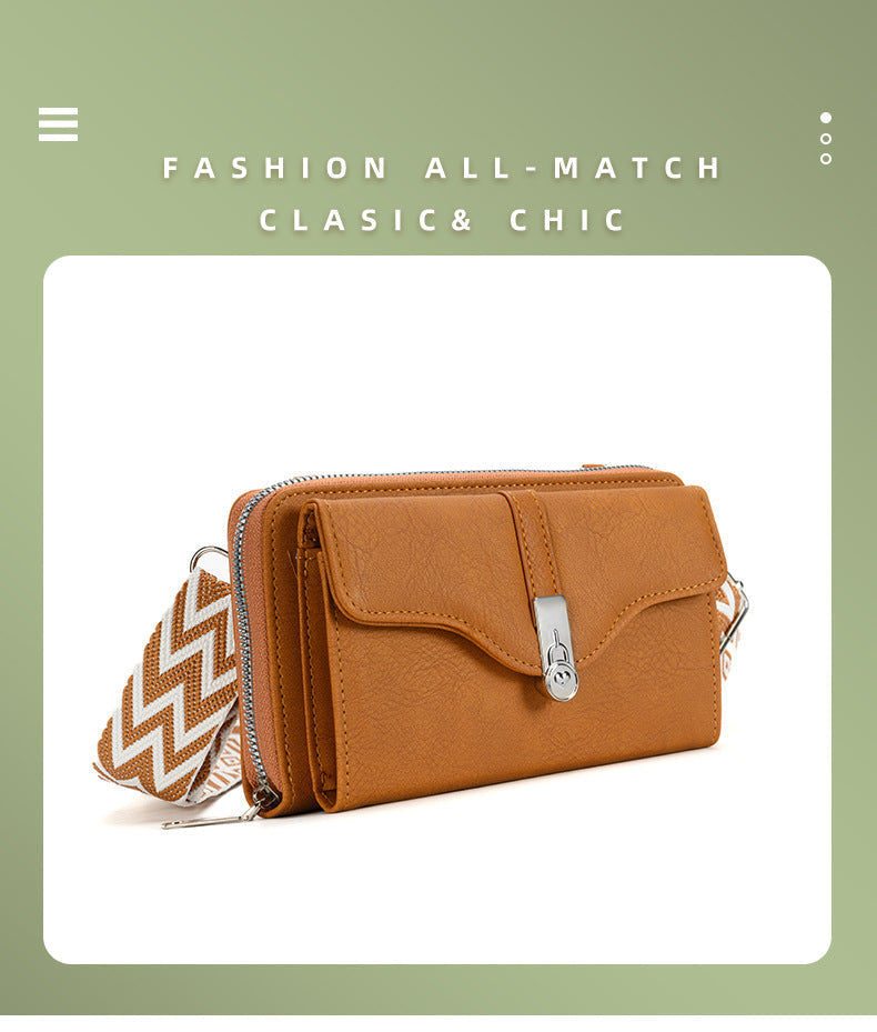 Side view of stylish PU purse in black