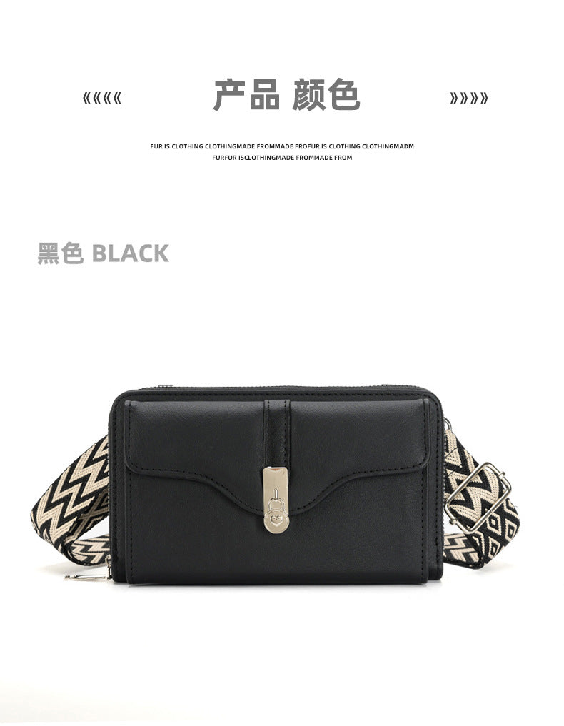 Cream shoulder bag with flap closure