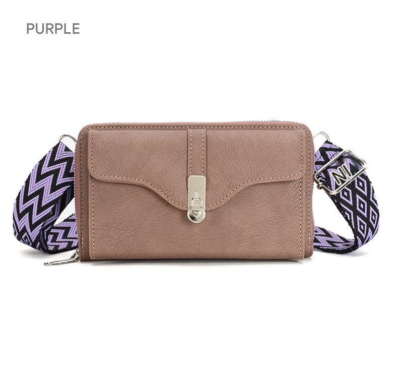 Side view of stylish PU purse in black