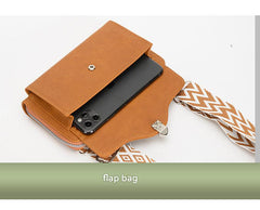 Brown women's crossbody bag with zipper pocket