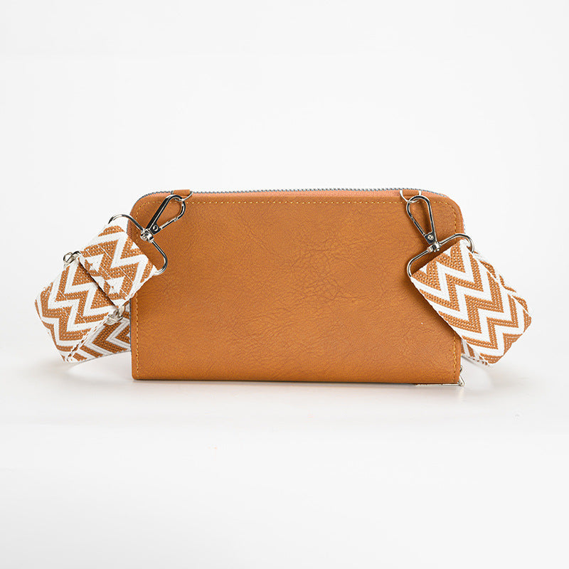 Side view of stylish PU purse in black