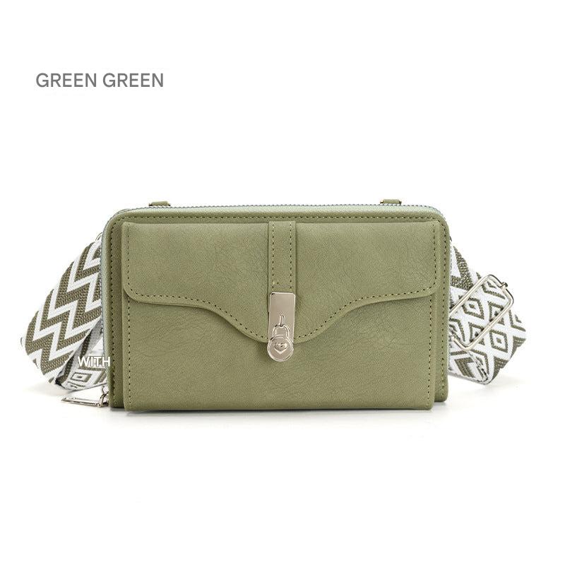Cream shoulder bag with flap closure