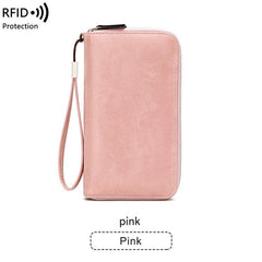 Close-up of RFID-blocking women's wallet front view