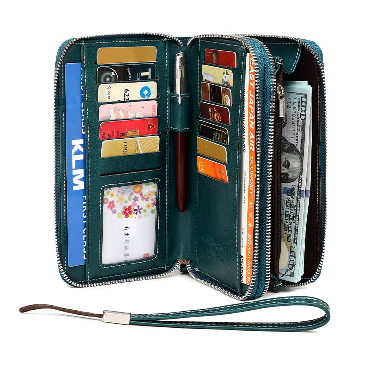 Stylish women's wallet on display