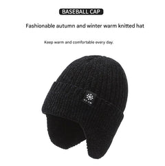 Men's thick knit hat for snowy days