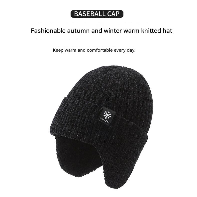 Men's thick knit hat for snowy days