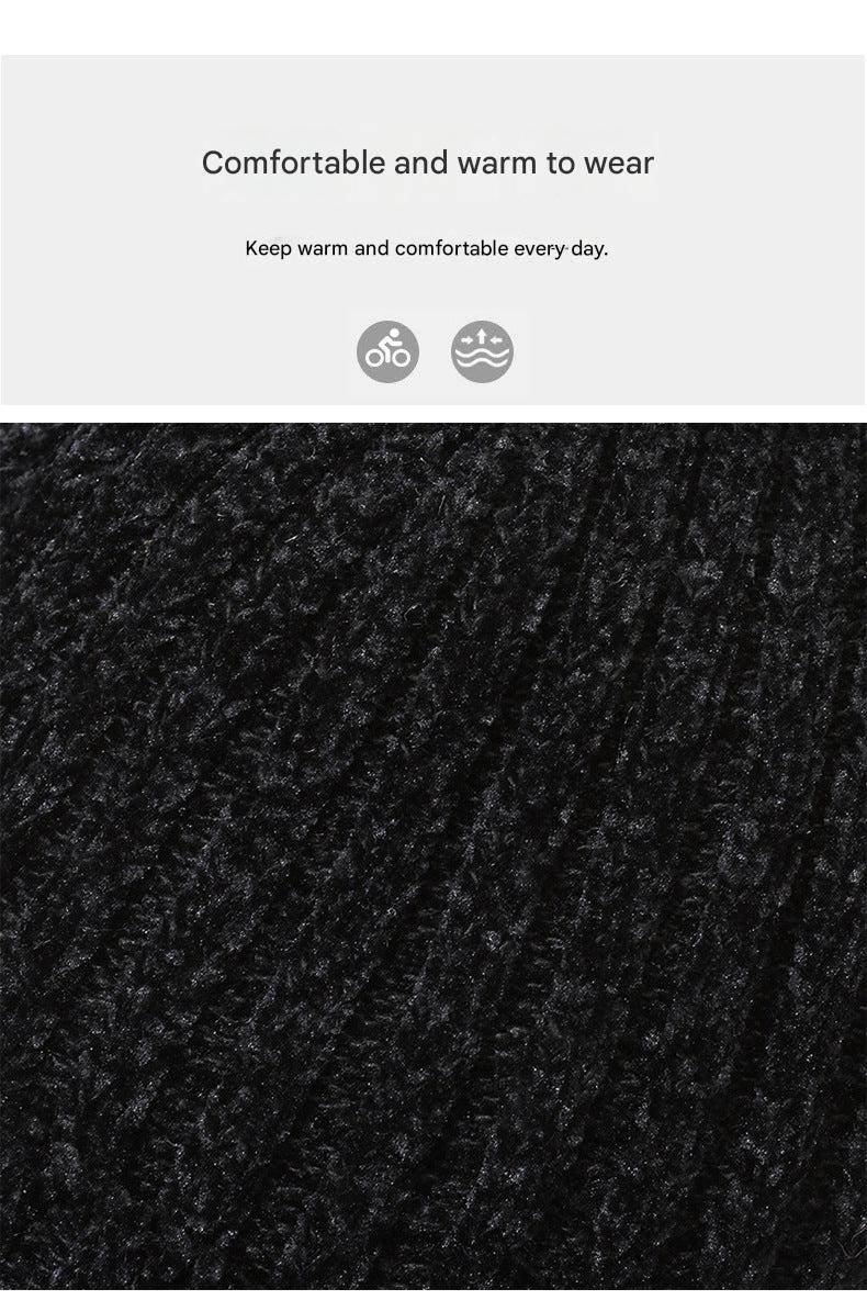 Men's winter knit hat in stylish black colour