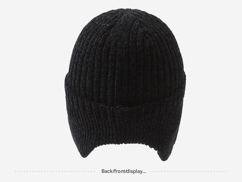 Soft chenille fabric winter hat for men