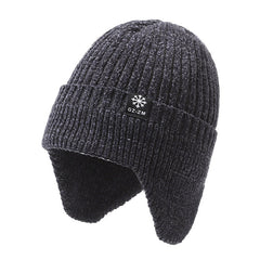 Soft chenille fabric winter hat for men
