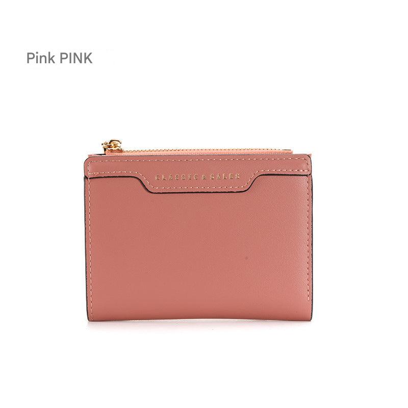 Trendy pink slim card holder wallet