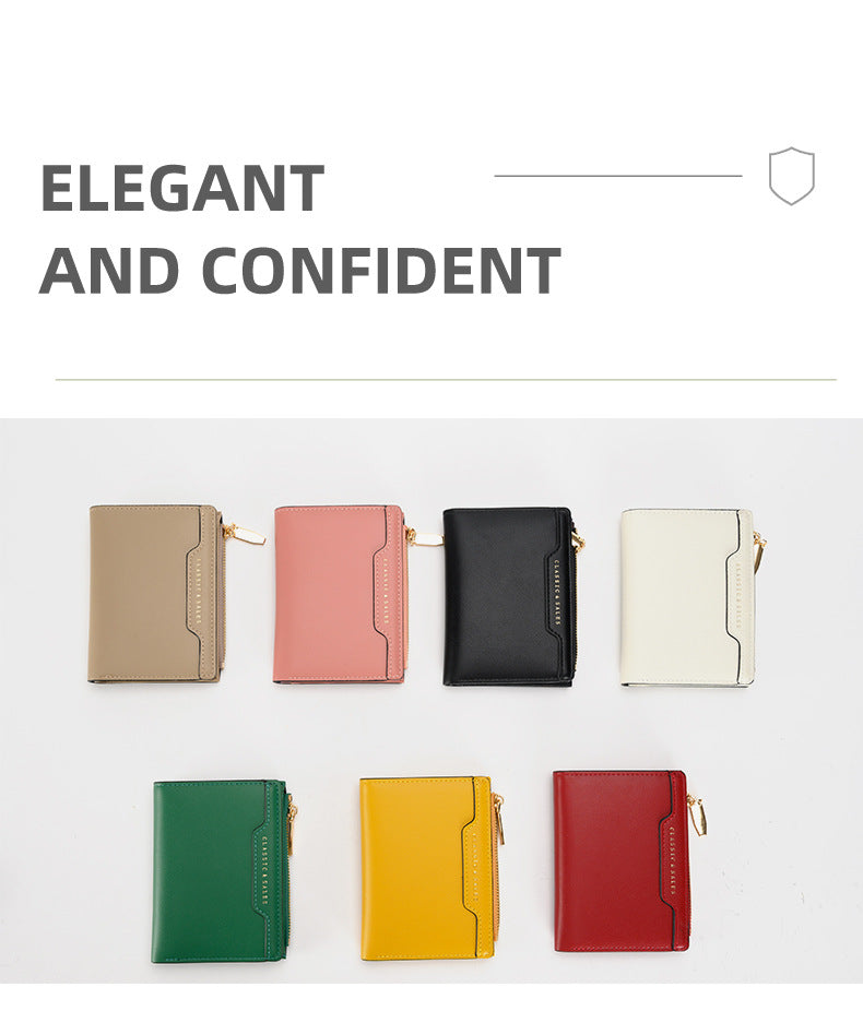 Red women's wallet with zipper