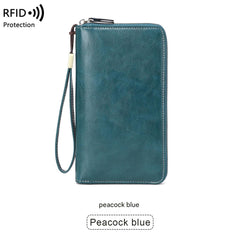 Pink RFID wallet stylishly arranged