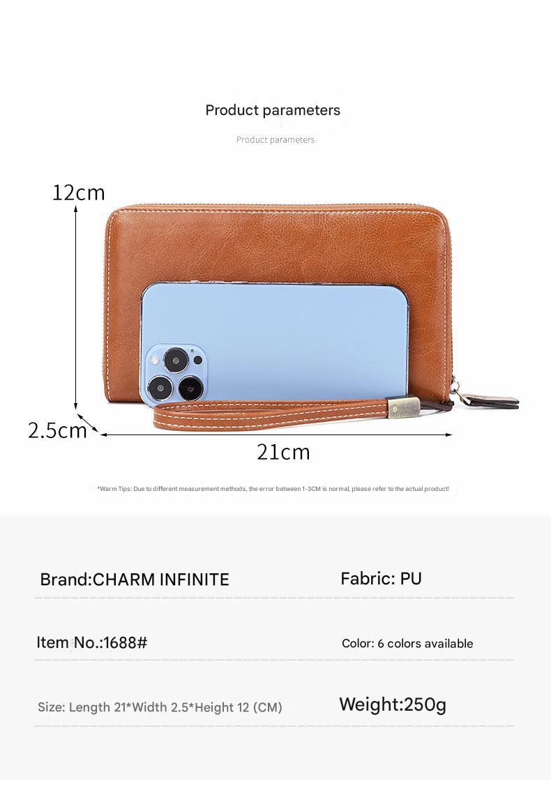 Large compartment of stylish RFID women's wallet