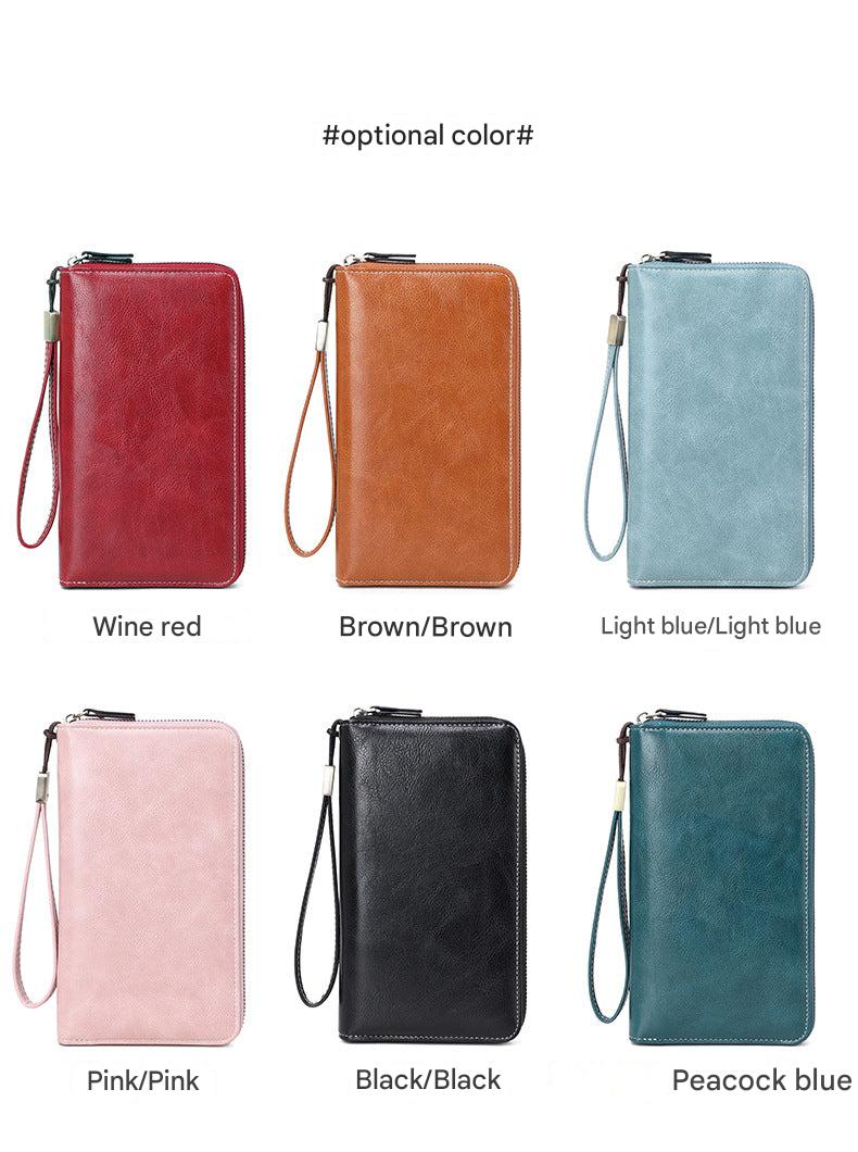 Pink RFID wallet stylishly arranged