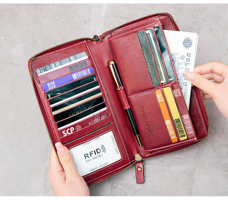 RFID-blocking women's wallet in black colour