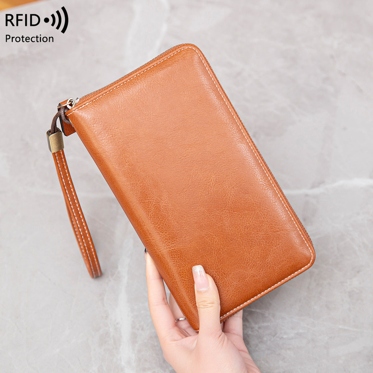 RFID-blocking women's wallet in black colour