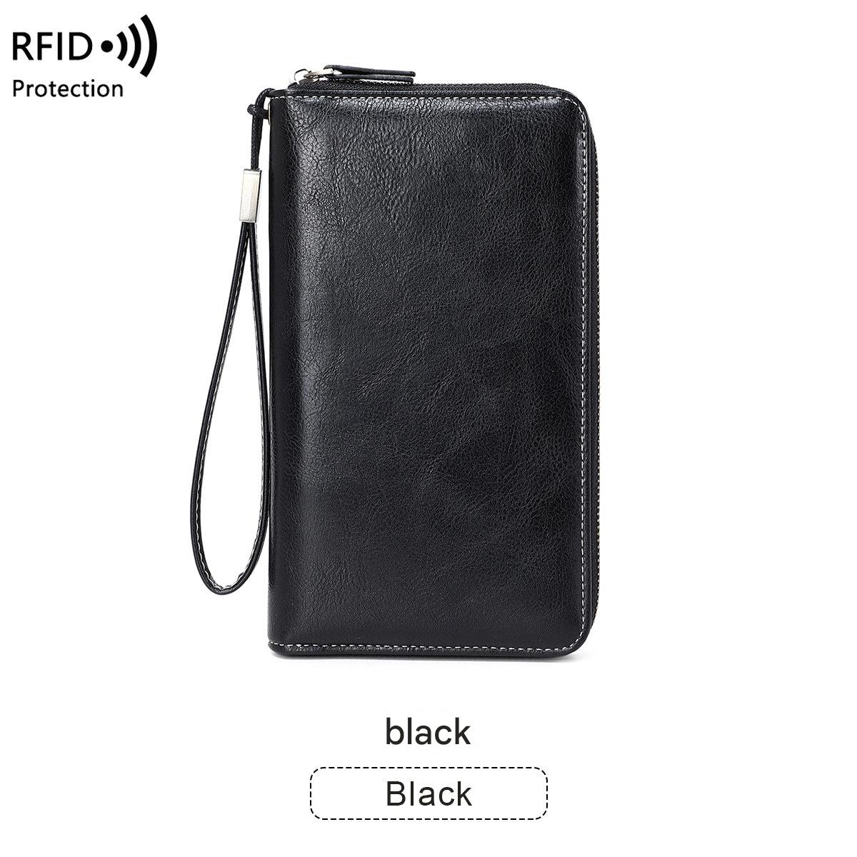 RFID-blocking wallet showcasing multiple colour options