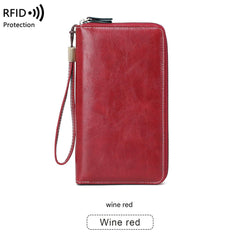 Large compartment of stylish RFID women's wallet