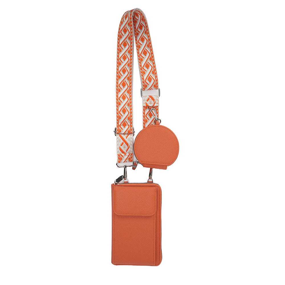 Crossbody bag showcasing interior compartments