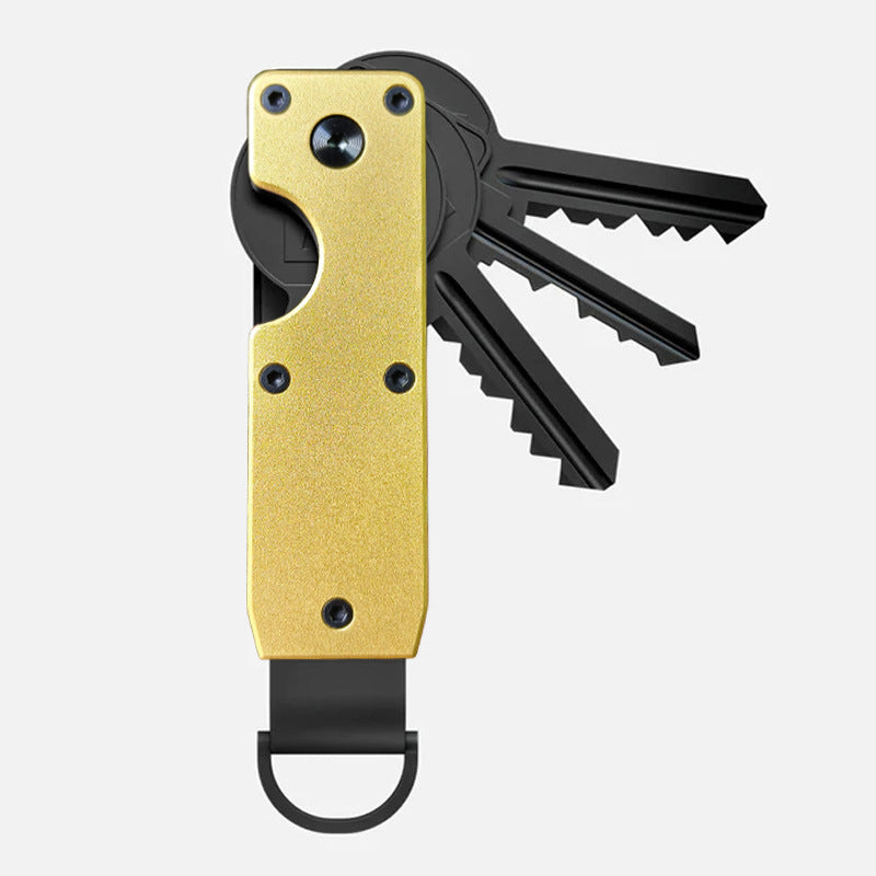Personalised aluminium keychain key holder in black