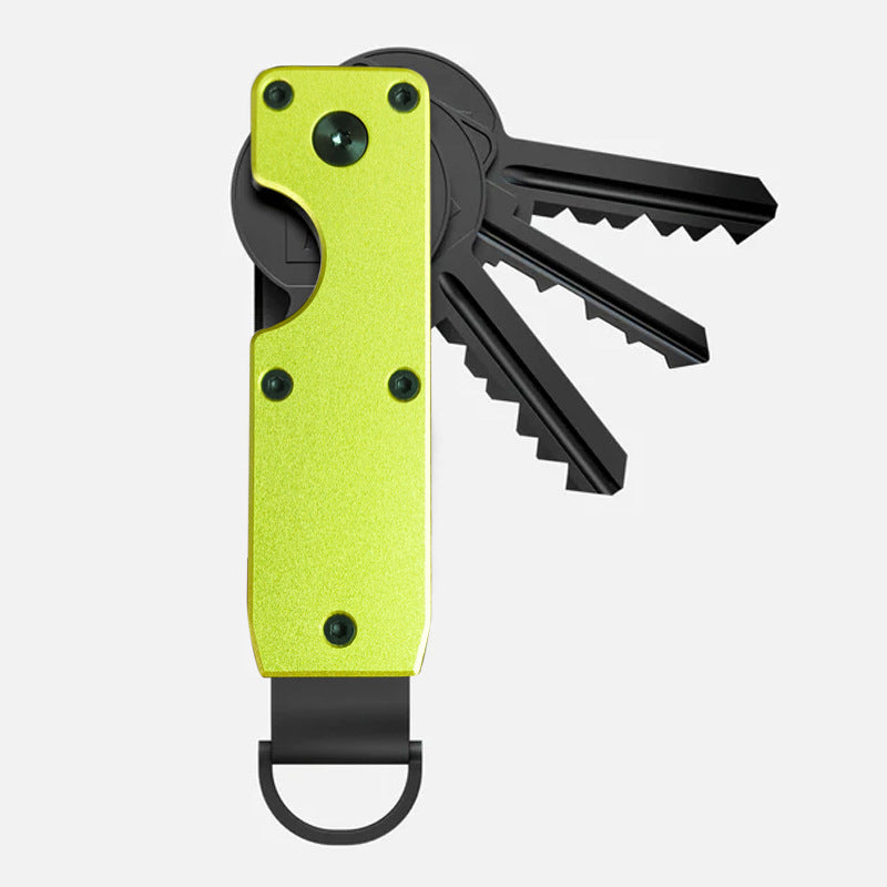 Customisable aluminium key holder in blue