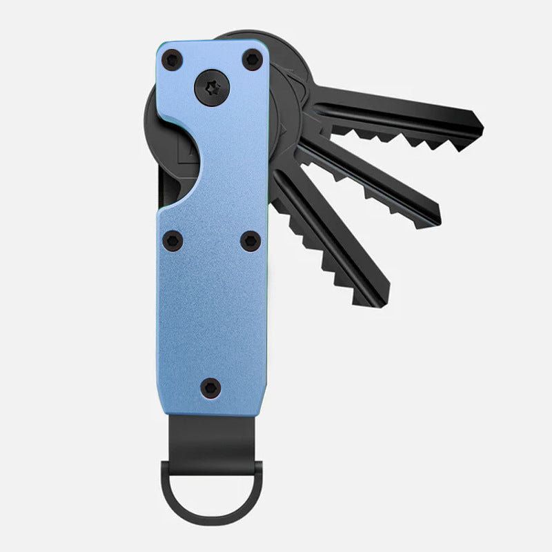 Lightweight aluminium key organizer in green