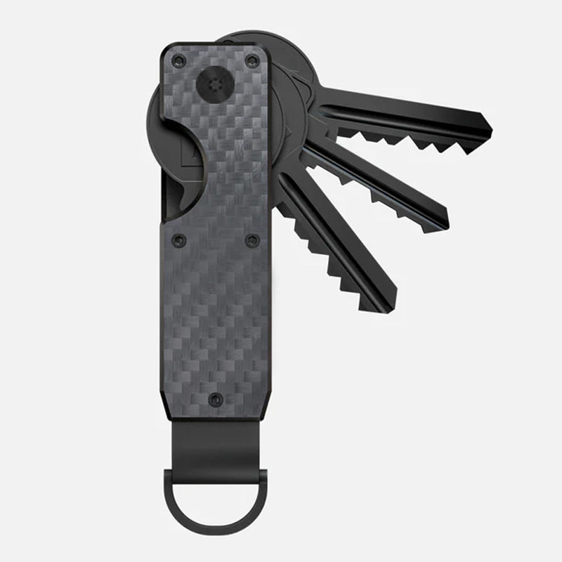 Sleek aluminium key holder design in red