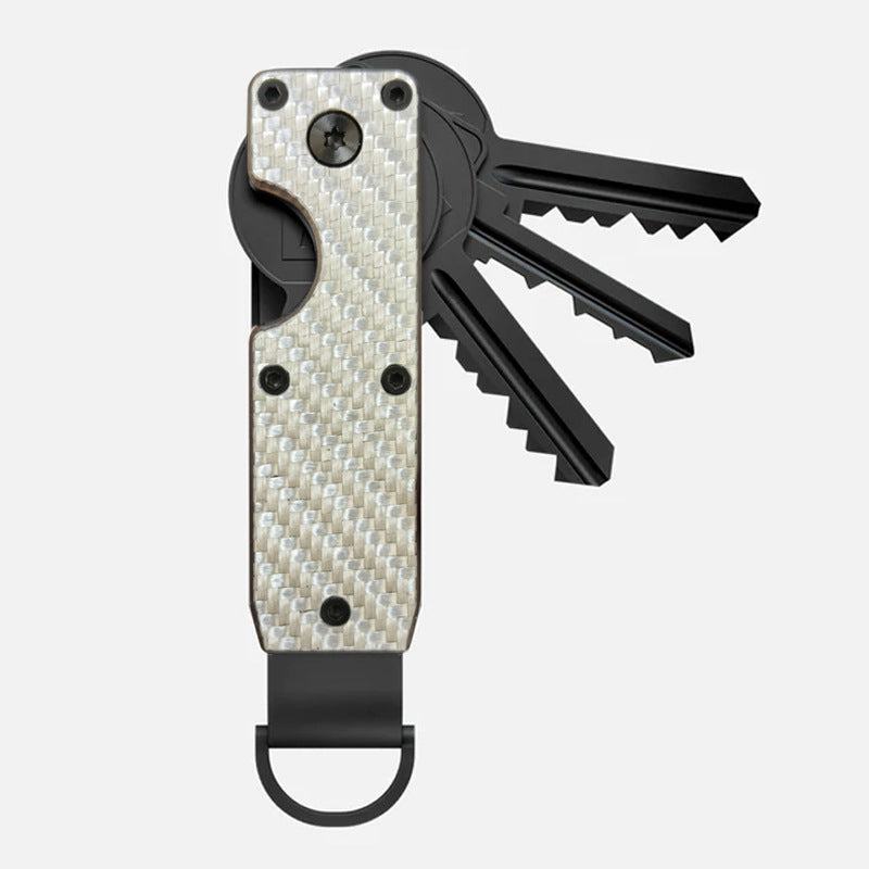 Personalised aluminium keychain key holder in black