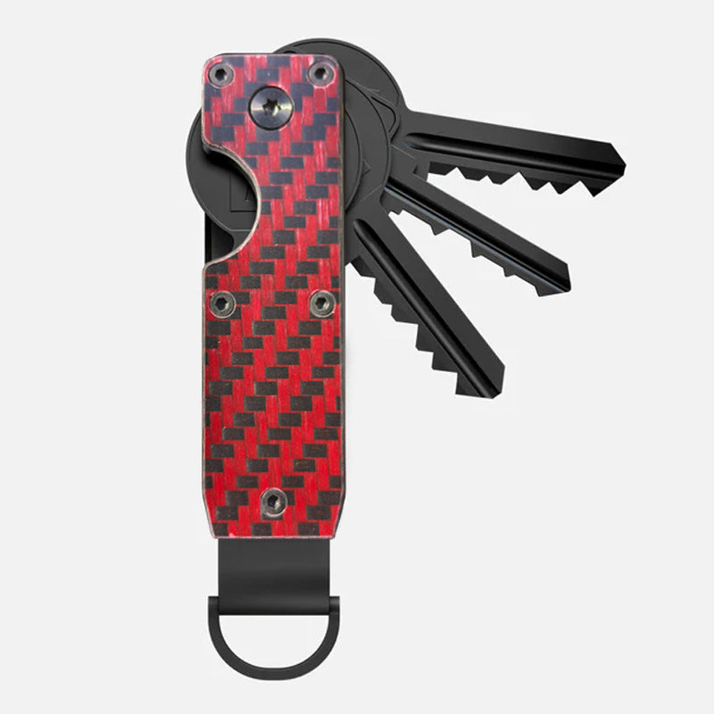 Customisable aluminium key holder in blue
