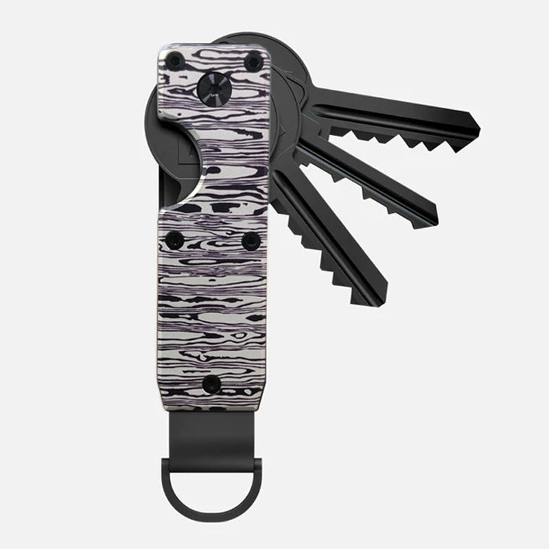 Durable aluminium key holder displayed with logo