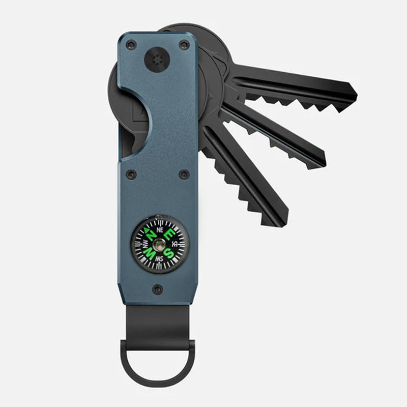 Personalised aluminium keychain key holder in black