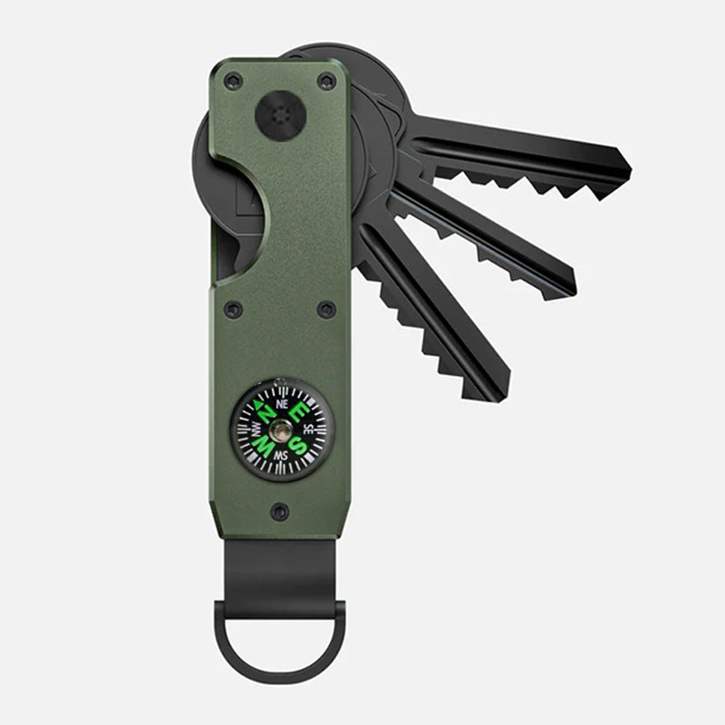 Customisable aluminium key holder in blue