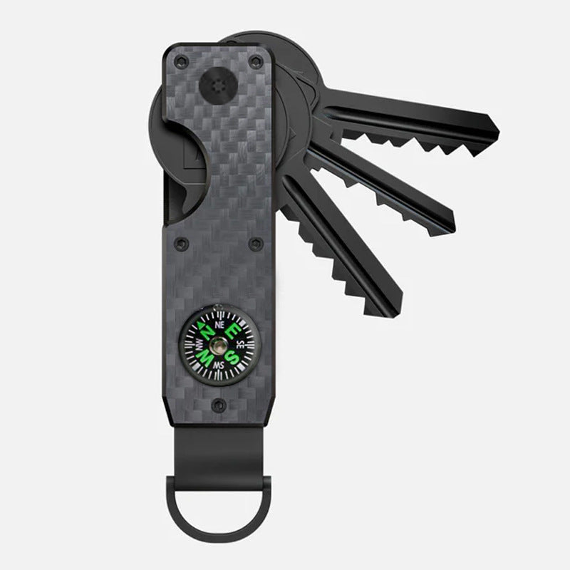 Lightweight aluminium key organizer in green