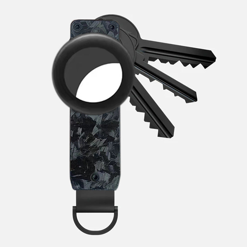 Personalised aluminium keychain key holder in black