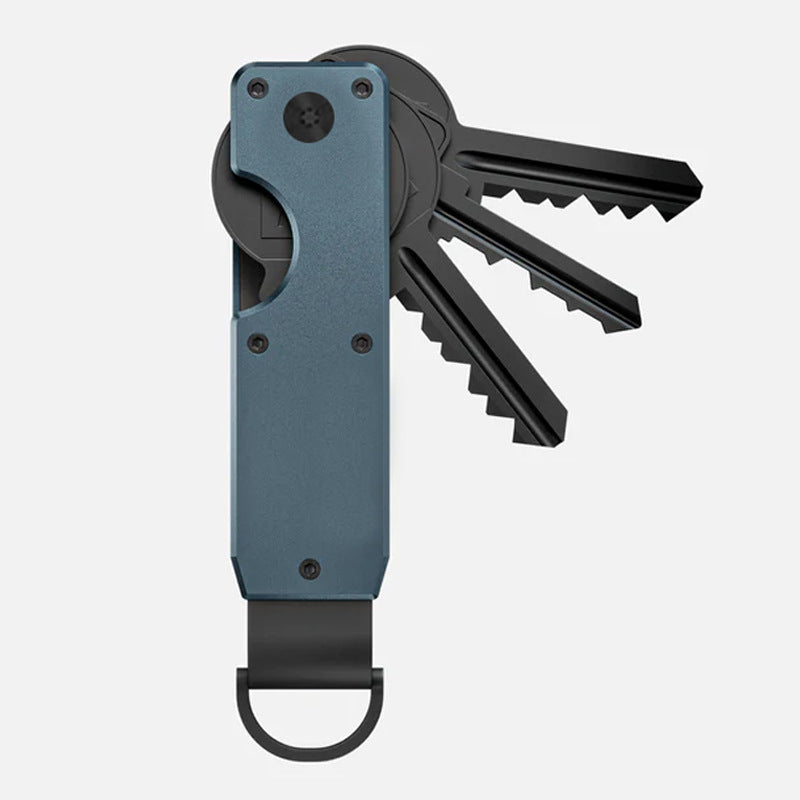 Sleek aluminium key holder design in red