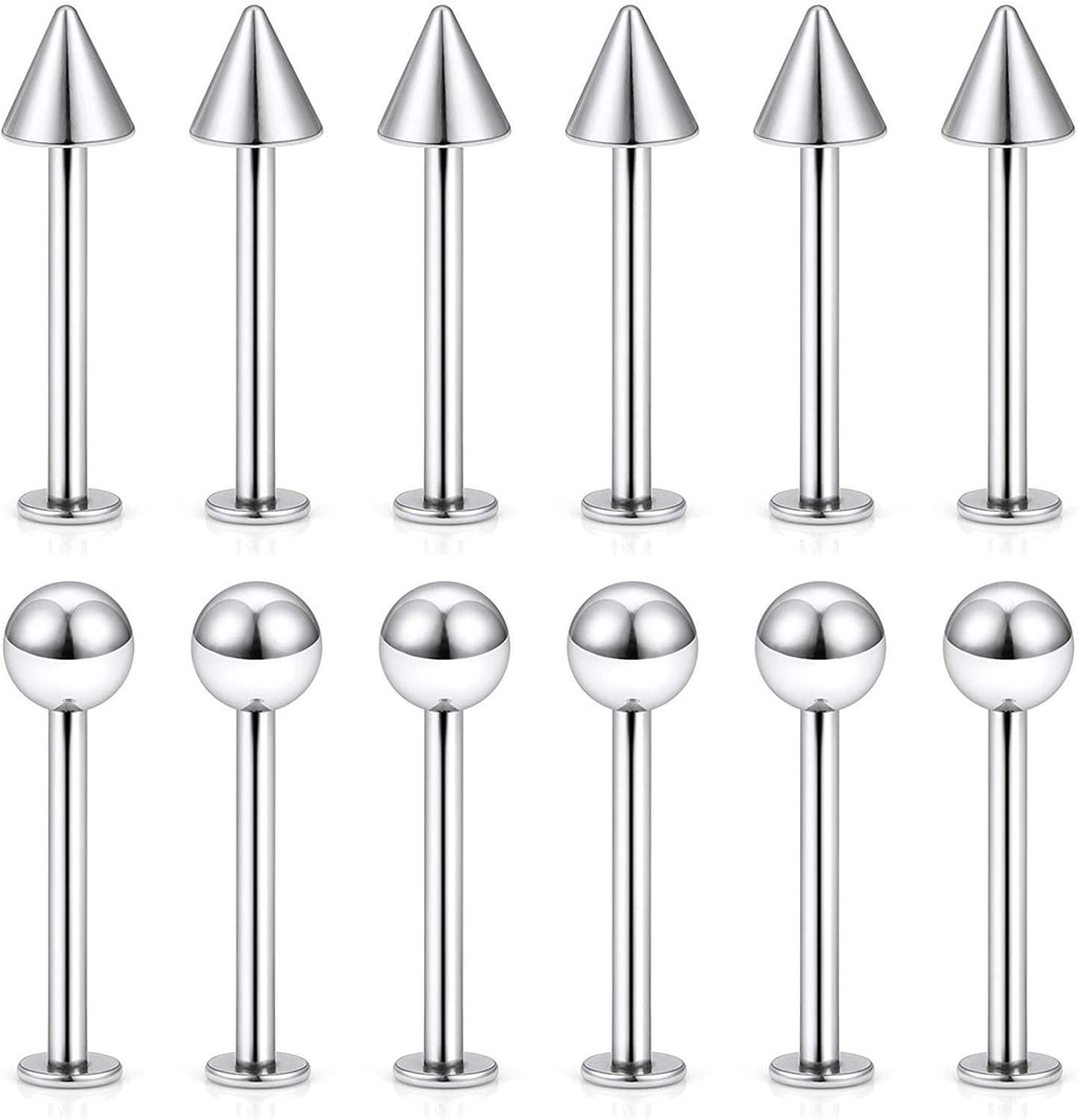 Geometric titanium lip piercing stud design 3