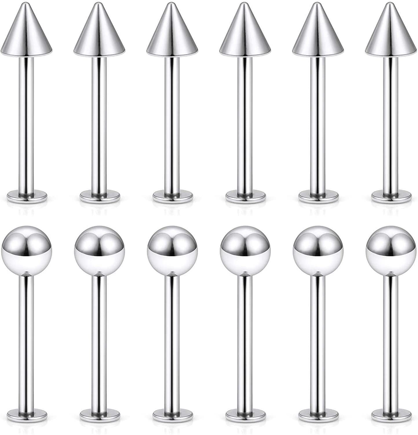 Geometric titanium lip piercing stud design 3