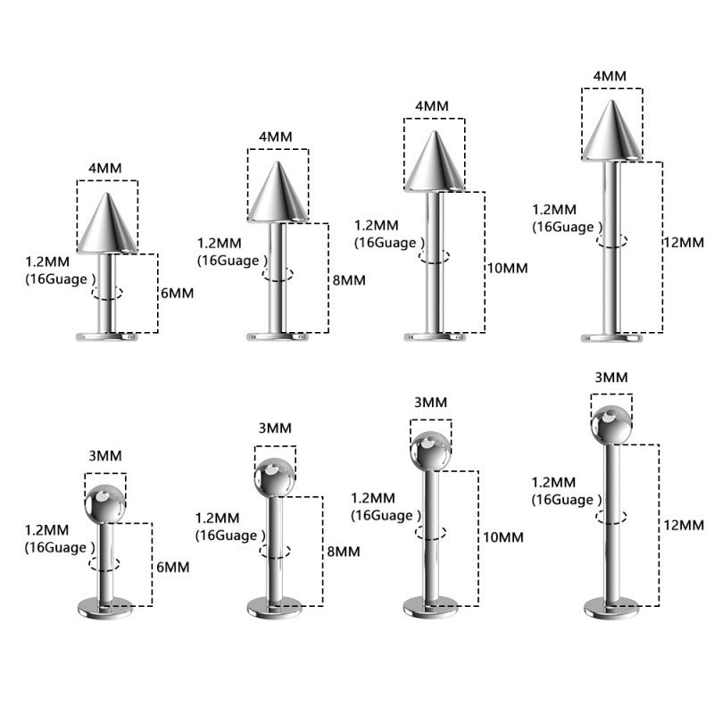 Geometric titanium lip piercing stud design 3