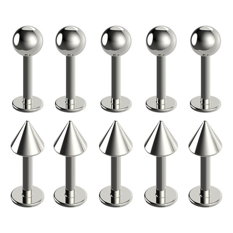 Elegant titanium lip piercing stud design 4