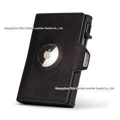 Side view of luxury leather wallet with RFID protection