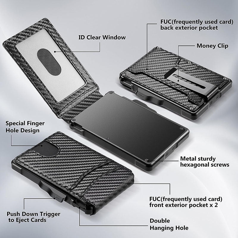 RFID Blocking Carbon Fiber Wallet side view