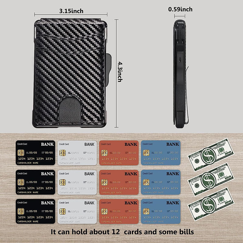 RFID Blocking Carbon Fiber Wallet folded