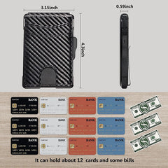 RFID Blocking Carbon Fiber Wallet folded