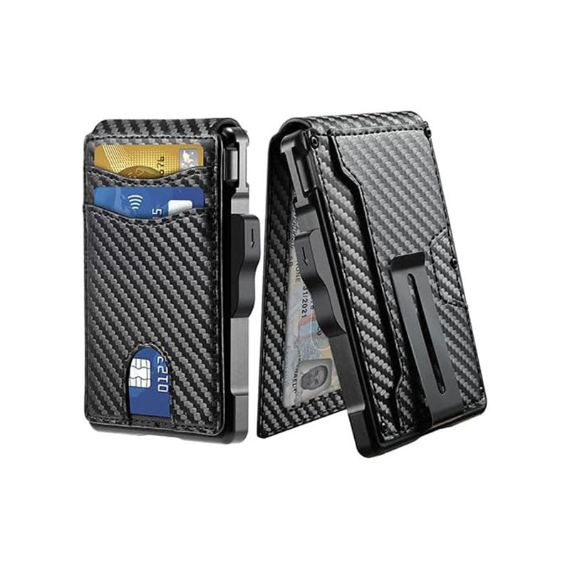 RFID Blocking Carbon Fiber Wallet interior layout