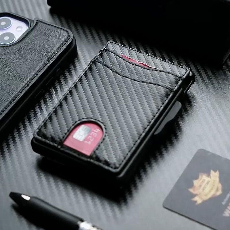 RFID Blocking Carbon Fiber Wallet in casual setting